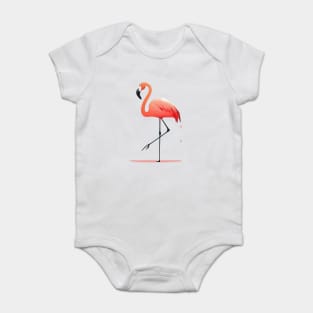 Pink Flamingo Minimal, Love Flamingos Baby Bodysuit